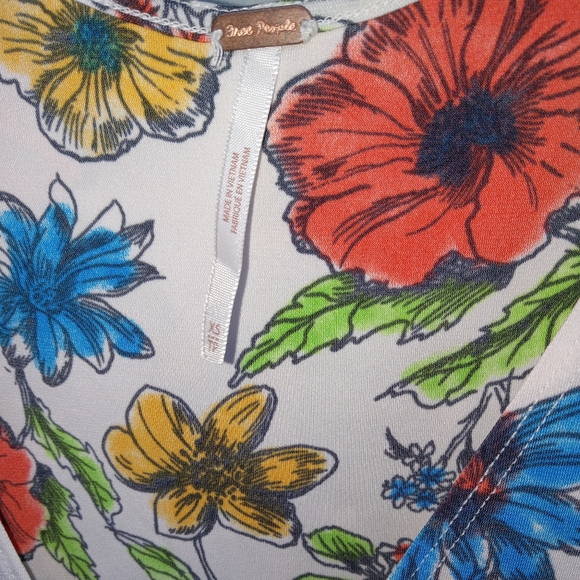 Free People Gardenia combo bell sleeve top size xs - Picture 5 of 6